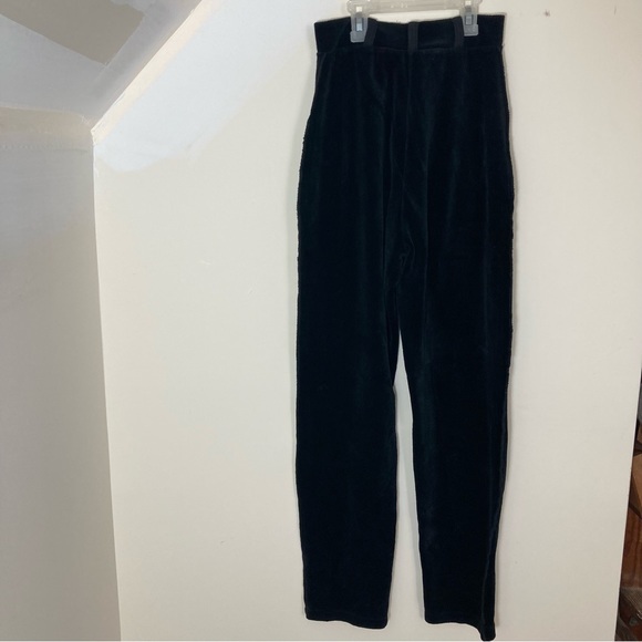 Sonia Rykiel Paris Black Velvet High rise Pants w/ Pockets est. size 2 - Picture 5 of 7